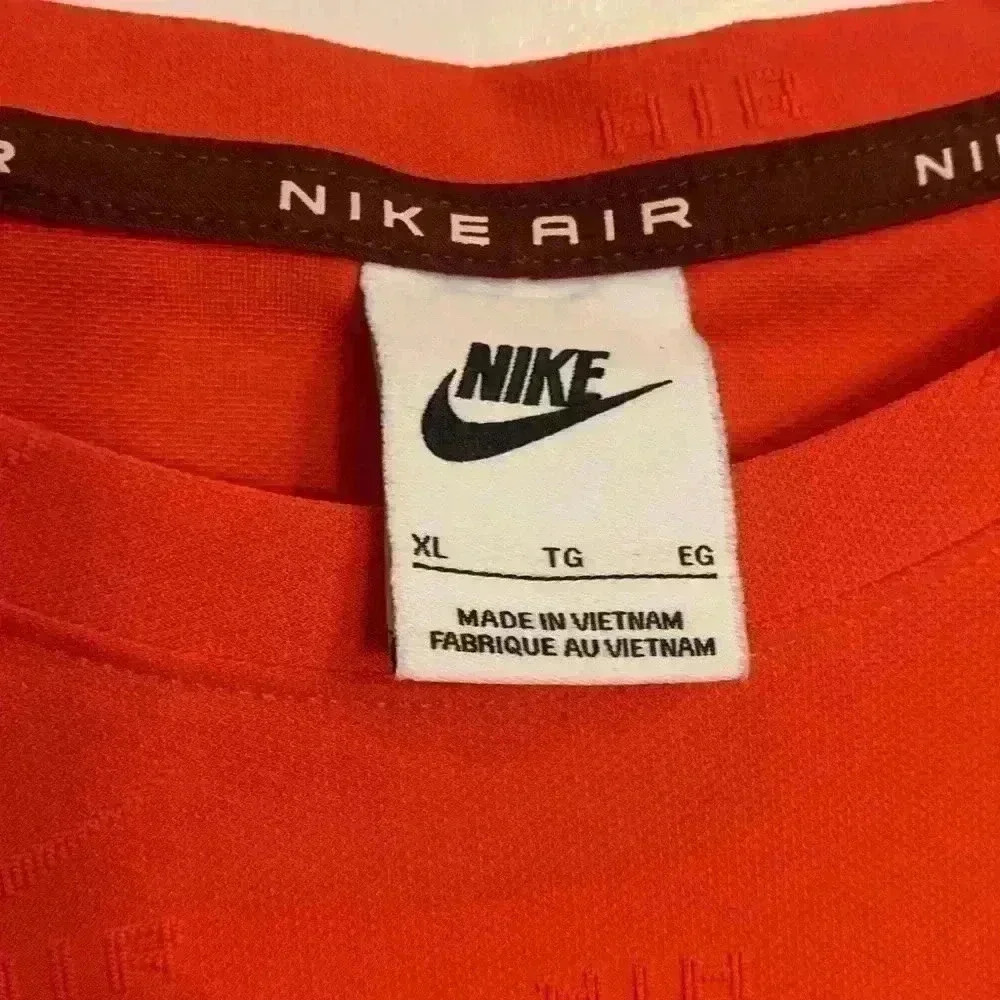 Nike Sportswear Air short sleeve crop t-shirt red orange, Women's size XL - Picture 3 of 10